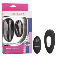 Чёрный вибровкладыш в трусики с пультом ДУ Silicone Remote Panty Pleaser