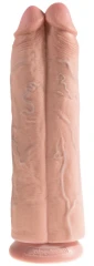 Страпон-система с телесной насадкой 11" Two Cocks One Hole Hollow Strap-On Suspender System - 30,5 см.